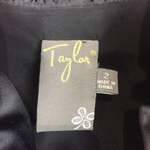 Taylor | Ruffled Neck Little Black Dress Sz 2 - Picture 4 of 4